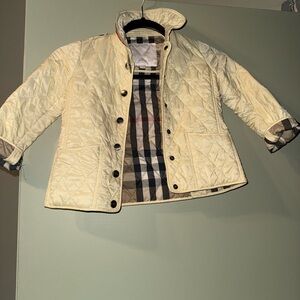 Burberry Kids Cream Quilted Puffer Coat